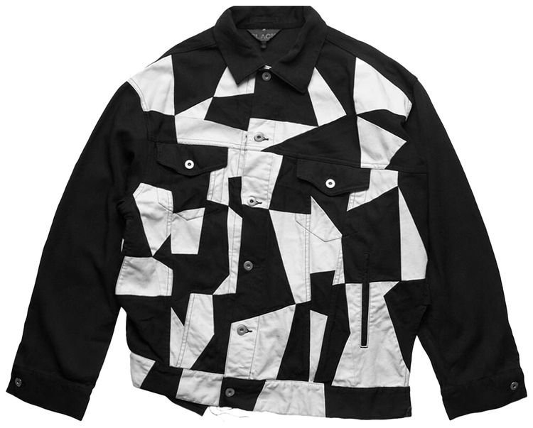 Comme des Garcons Black Patchwork Twisted Trucker Jacket Black