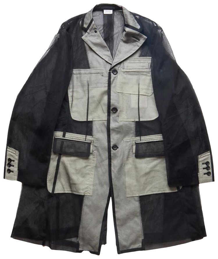 Comme des Garcons Homme Plus Tulle Coat Black