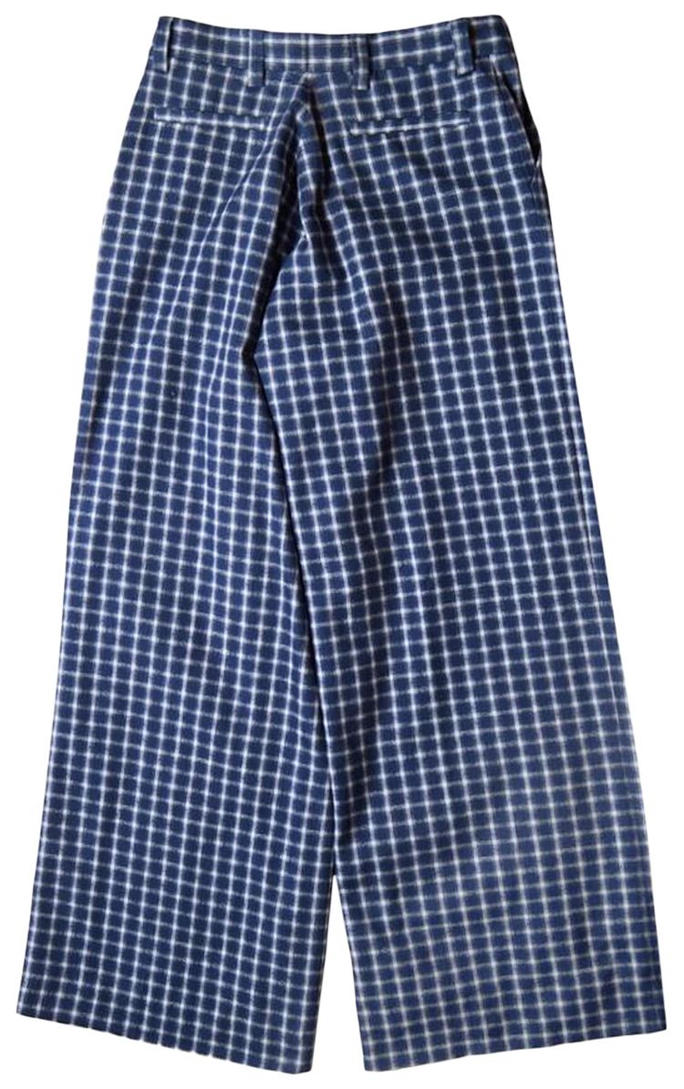 ERL Check Pleated Tailored Pants Navy