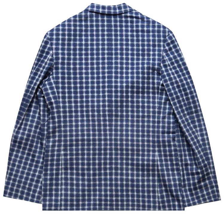 ERL Check Double Breasted Jacket Navy
