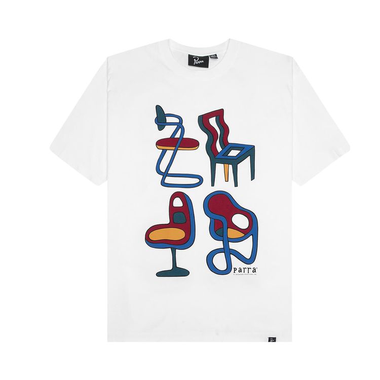 Parra Unreasonable Chairs T Shirt White