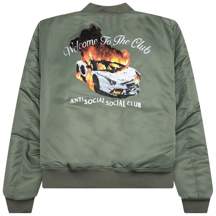 Buy Anti Social Social Club Welcome To The Club MA1 Jacket 'Olive