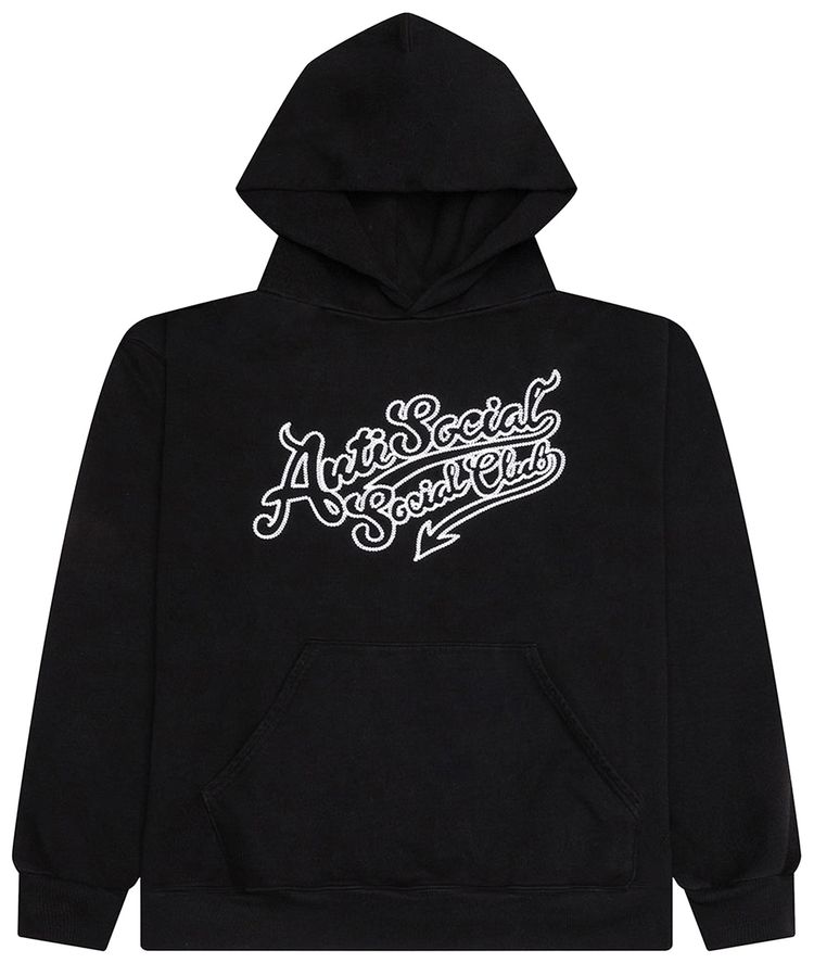 Anti Social Social Club Script Club Hoodie Black