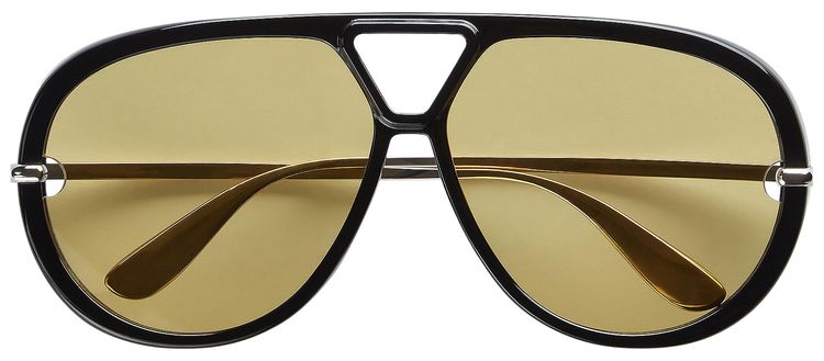 Bottega Veneta Classic Aviator Sunglasses BlackSilverYellow