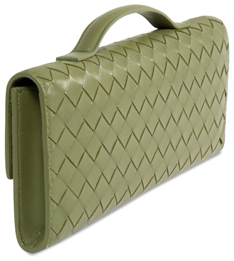 Bottega Veneta Andiamo Long Clutch MatchaMuse Brass