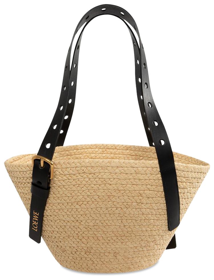 Loewe Small Punch Hole Basket Bag Natural