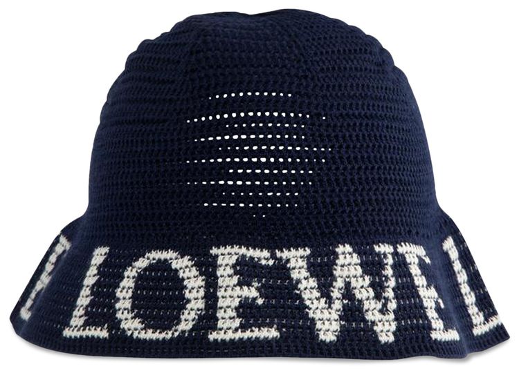 Loewe Knit Bucket Hat Deep Navy