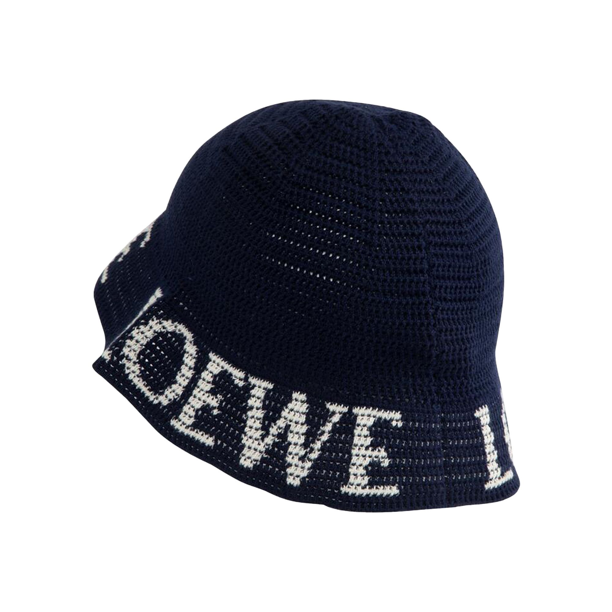 Buy Loewe Knit Bucket Hat 'Deep Navy' - K820HB1XB7 5544 | GOAT