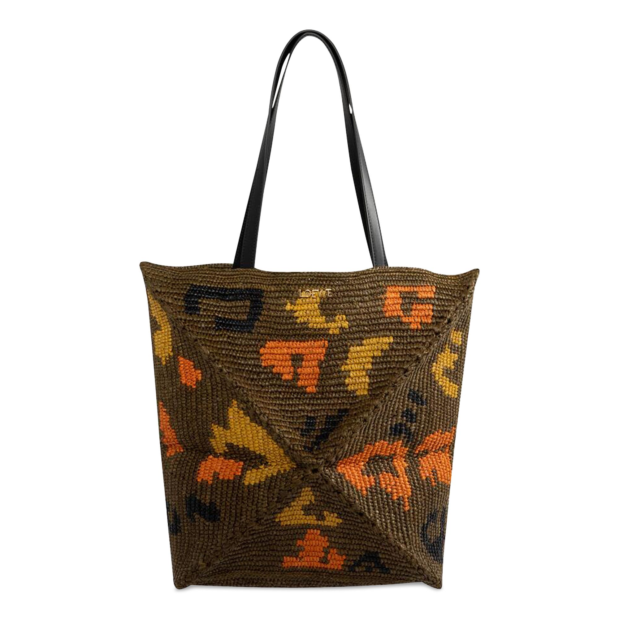 Buy Loewe Large Puzzle Fold Tote Bag 'Olive Green