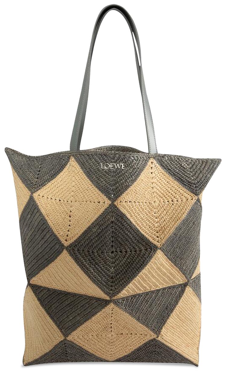 Loewe XL Puzzle Fold Tote Bag NaturalGrey