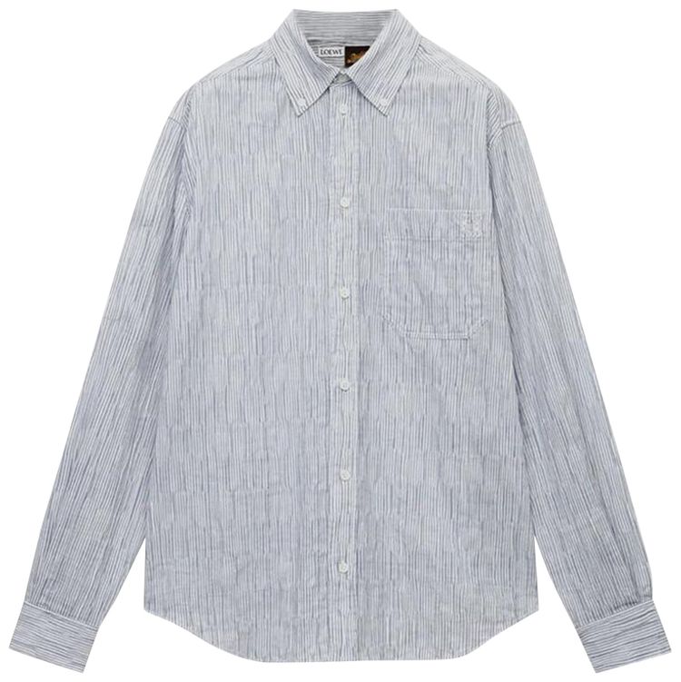 Loewe Striped Long Sleeve Shirt BlueWhite