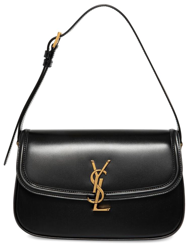 Saint Laurent Solferino Medium Leather Shoulder Bag Black