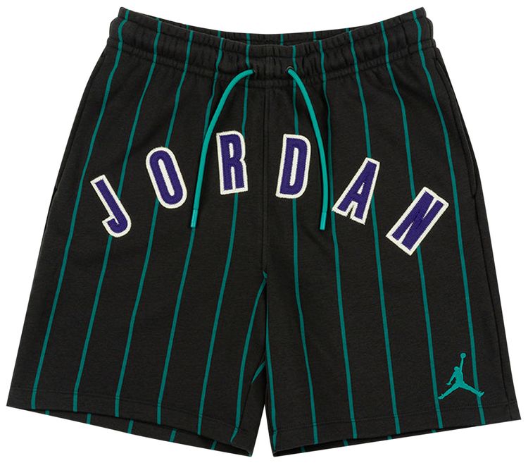 Air Jordan Brooklyn Fleece Striped Diamond Short Off BlackNew Emerald