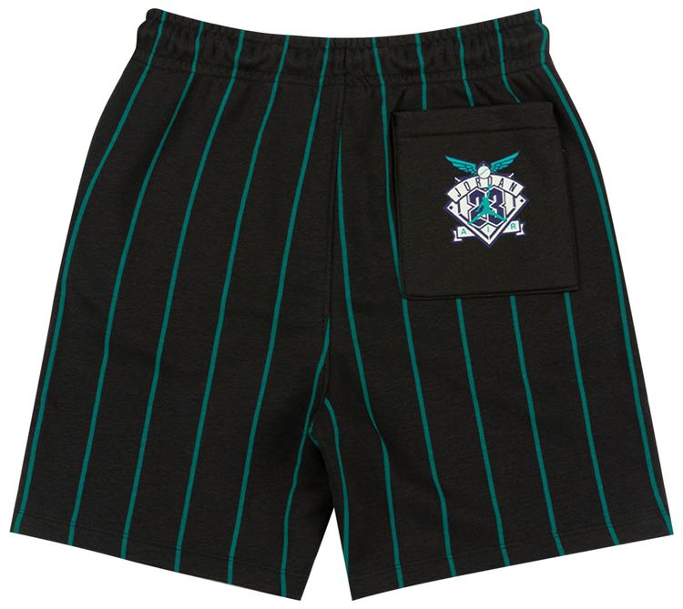 Air Jordan Brooklyn Fleece Striped Diamond Short Off BlackNew Emerald