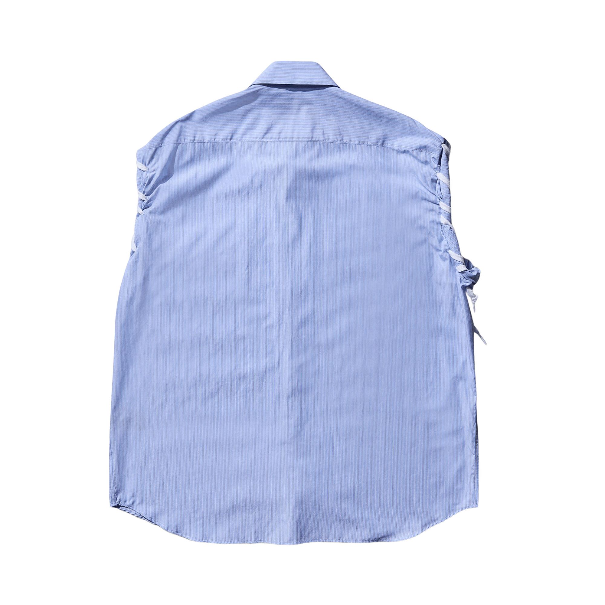 Martine Rose 青白ストライプ長袖シャツ Long Sleeve Stripe Shirt by Martine Rose- La Garçonne