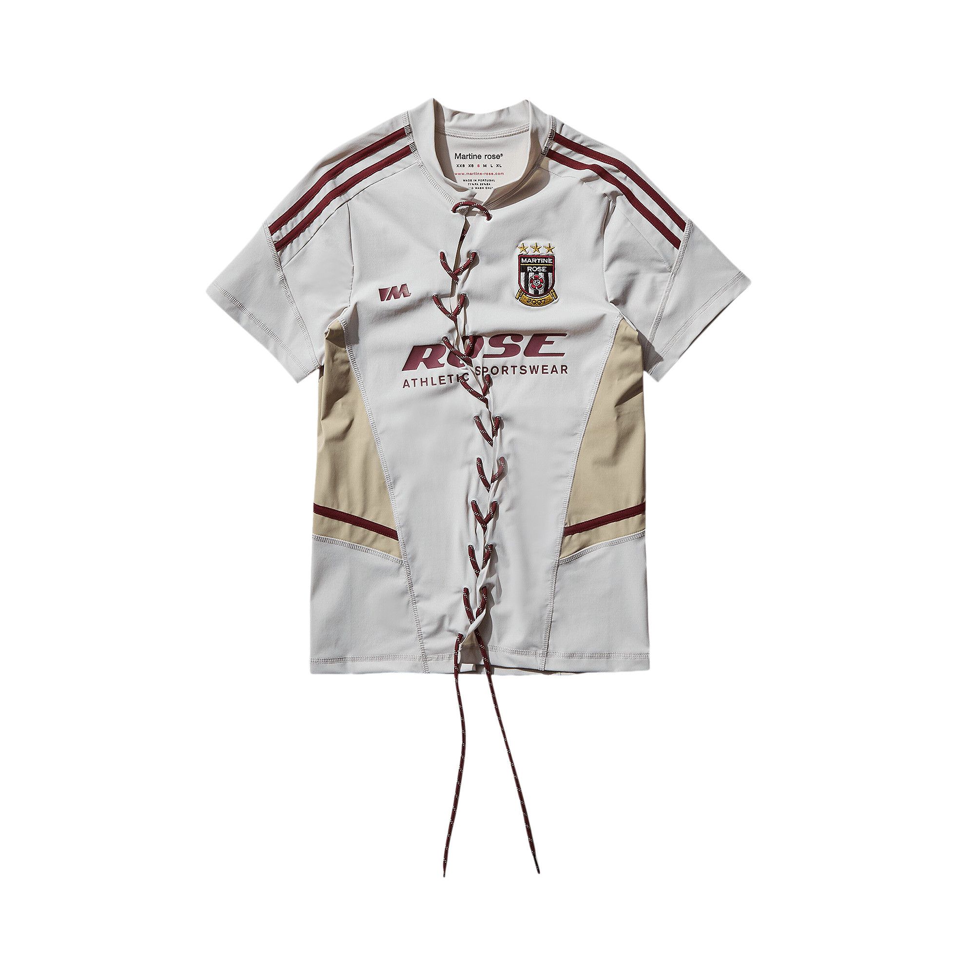 Buy Martine Rose Lace Up Football Top 'Grey/Burgundy' - 168JT08022