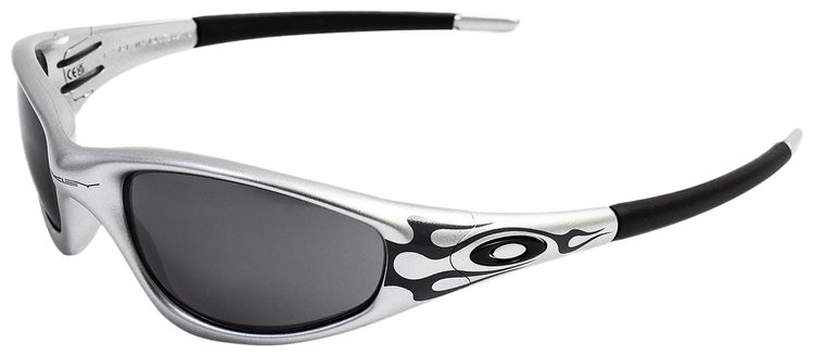 Oakley MUZM Straight Jacket 99 Sunglasses Silver FlamesBlack