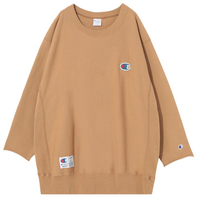 Undercover x Champion Fleece Bead Embroidery 34 Sleeve Sweatshirt Beige