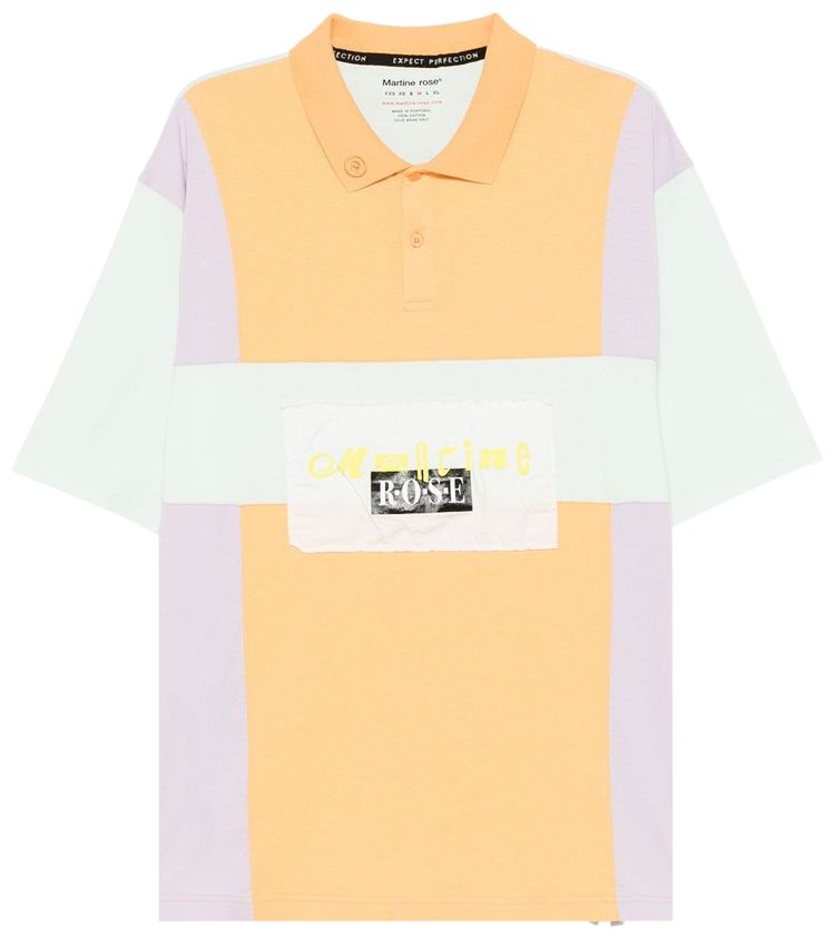 Martine Rose Oversized Panelled Polo Multicolor