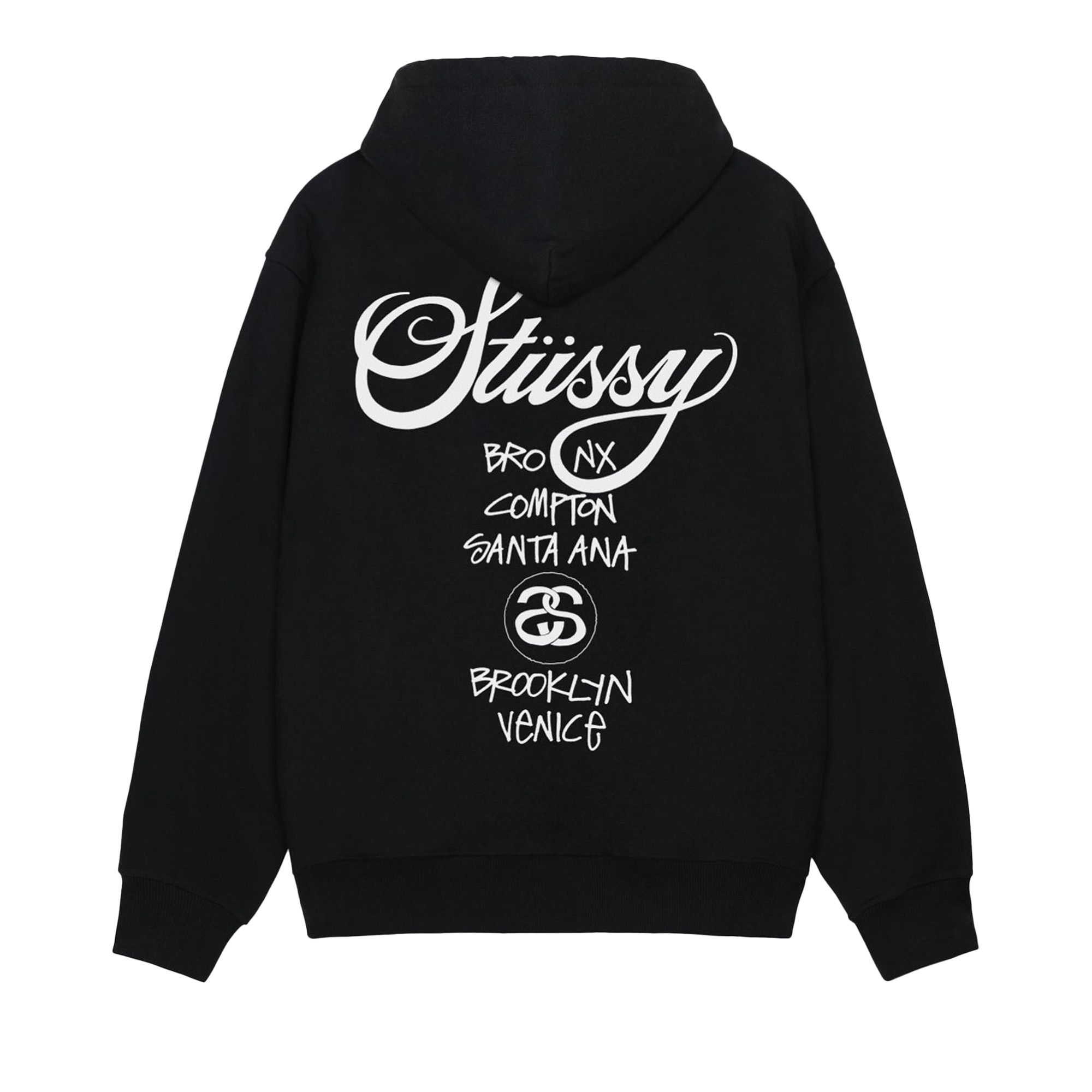 Buy Stussy World Tour Hoodie 'Black' - 3923962 BLAC | GOAT