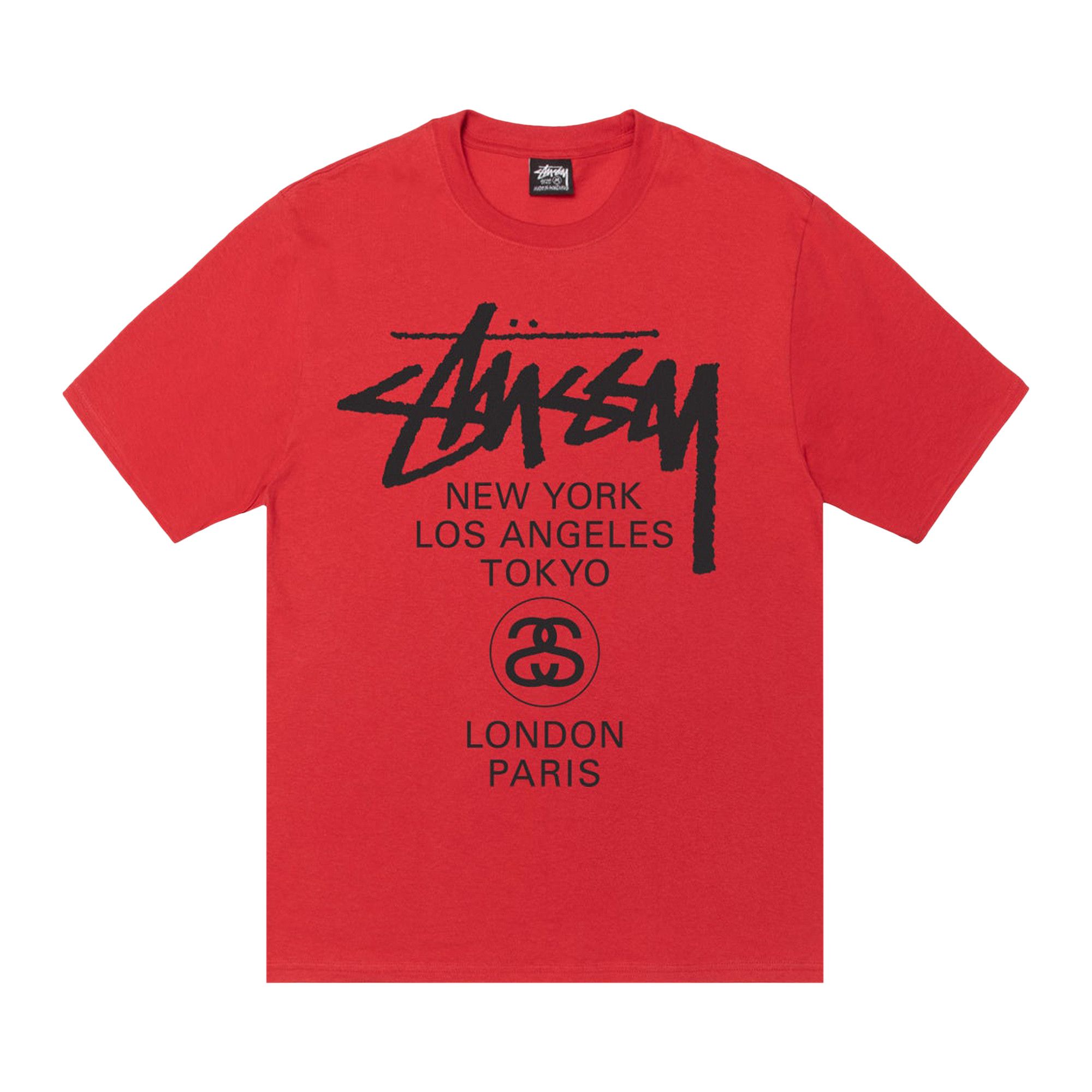 トップス Stussy World Tour Tee 25SS Cayenne L STUSSY WORLD TOUR TEE CAYENNE - Stay Fresh