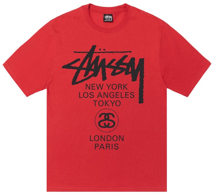 Stussy World Tour Tee Cayenne