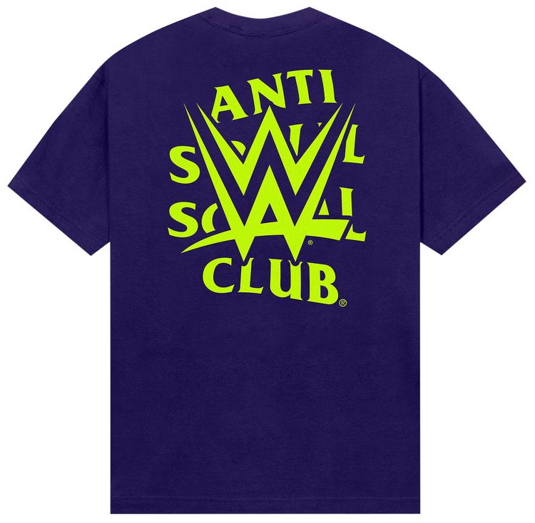 Anti Social Social Club x WWE You Will Rest In Peace Tee Purple