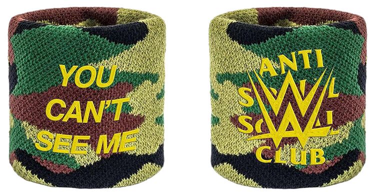 Anti Social Social Club x WWE You Cant See Me Sweatbands Camo