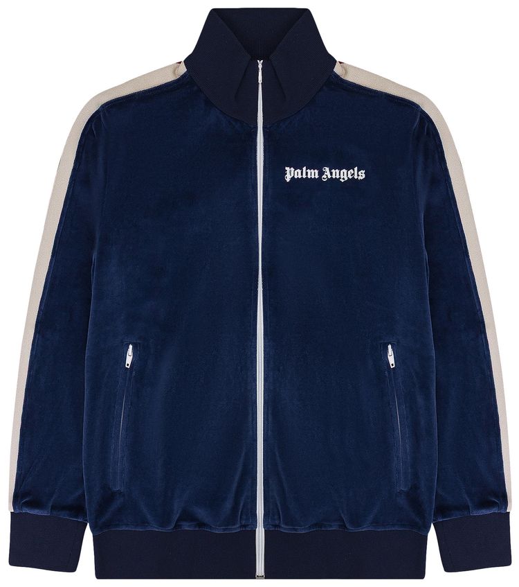 Palm Angels Velor Track Jacket Navy
