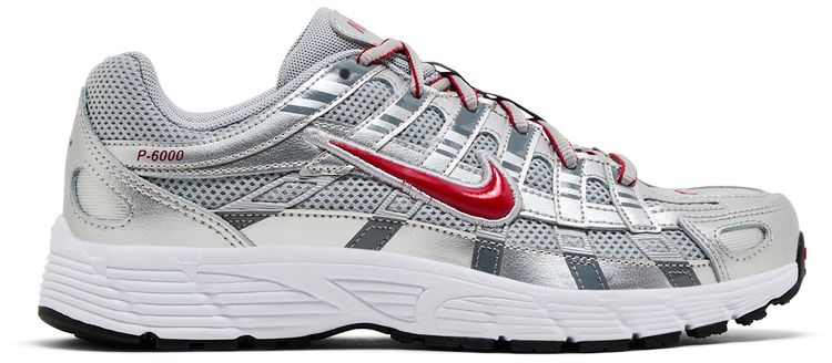 Nike P 6000 GS Metallic Silver Gym Red