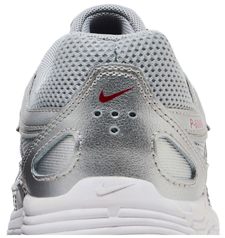 Nike P 6000 GS Metallic Silver Gym Red