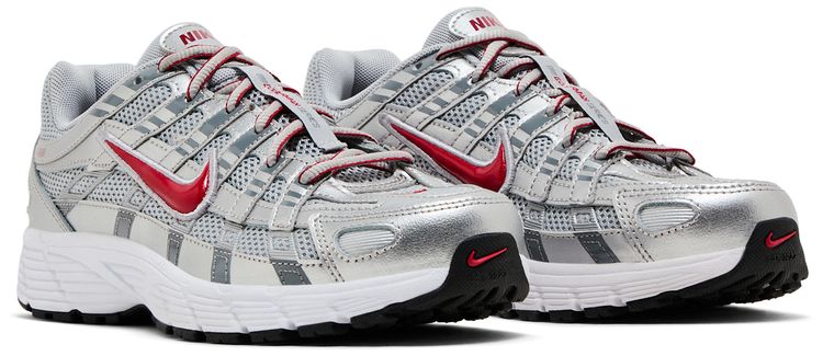 Nike P 6000 GS Metallic Silver Gym Red