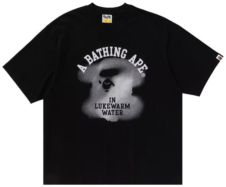 BAPE Water Print College Logo Relaxed Fit Tee Black