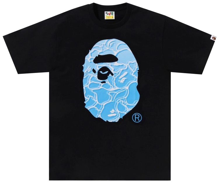 BAPE ABC Sea Surface Camo Ape Head Tee Black