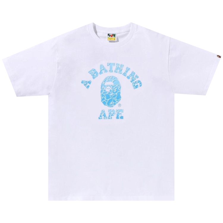 BAPE ABC Sea Surface Camo College Tee White