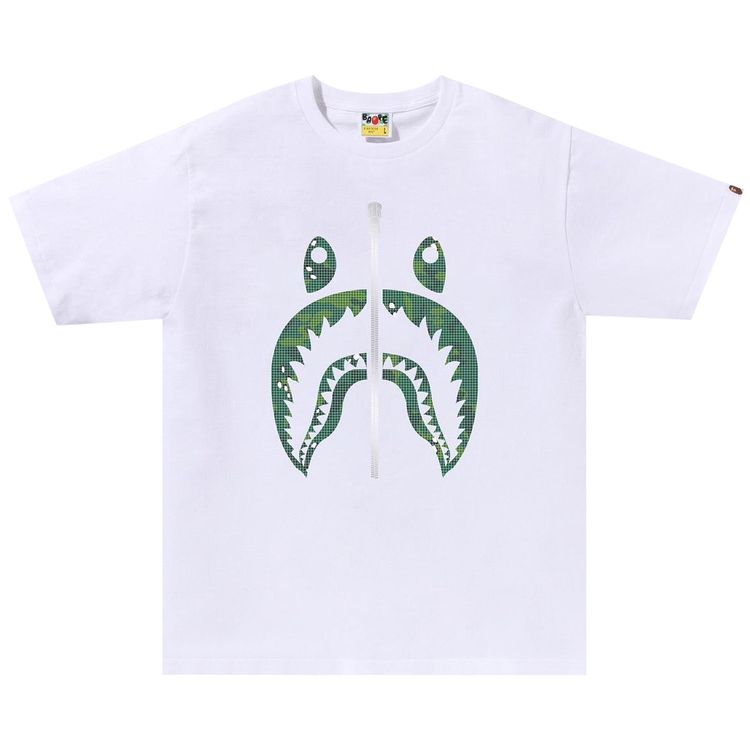 BAPE Bitmap Shark Tee White