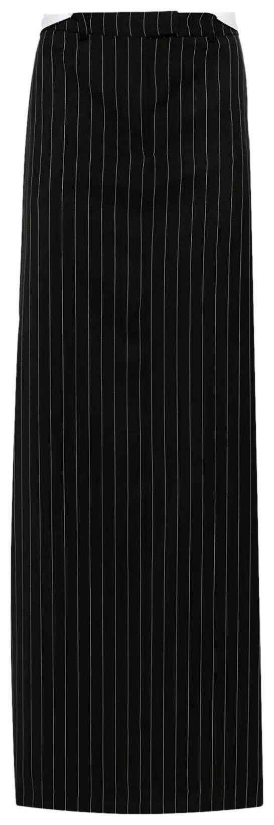 Martine Rose Woven Rolled Waistband Tailored Skirt Black