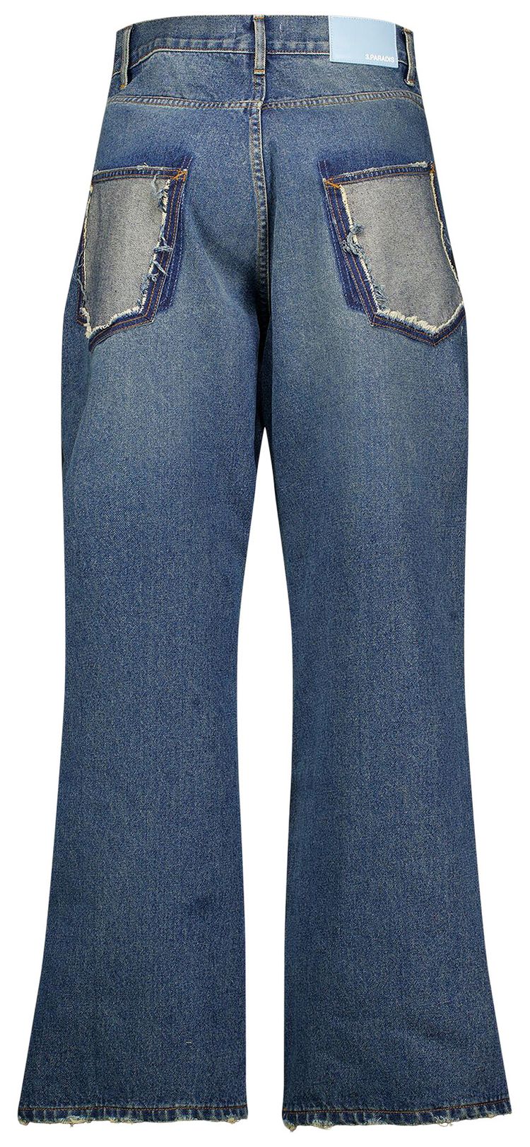 3PARADIS Double Waist Denim Jeans Washed BlackBlue