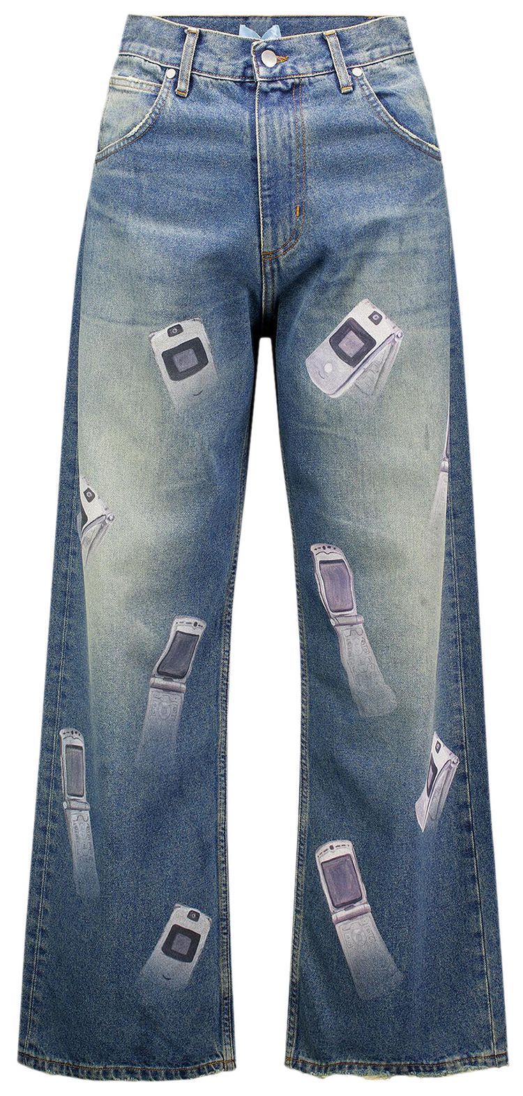 3PARADIS Razor Straight Fit Denim Jeans Washed Blue