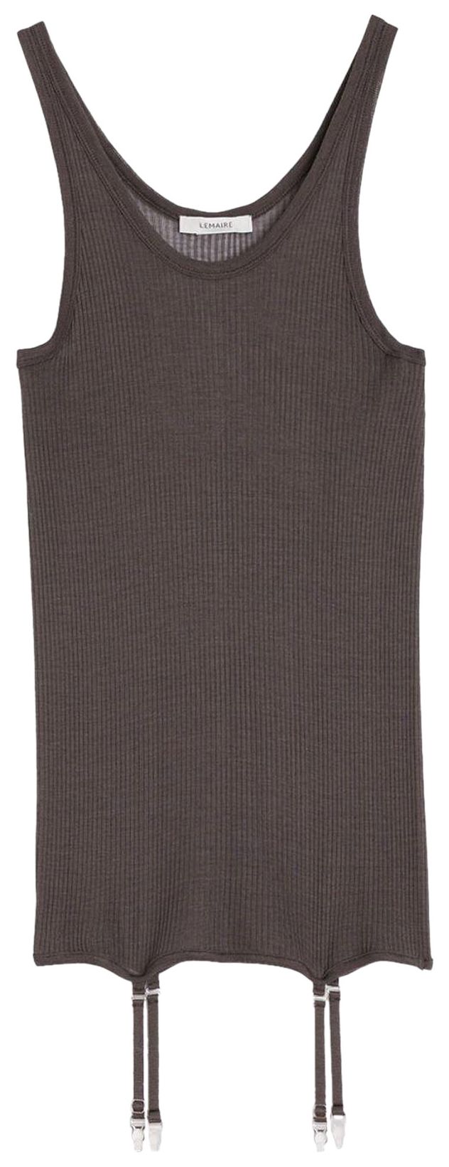 Lemaire Seamless Rib Tank Top Dark Brown