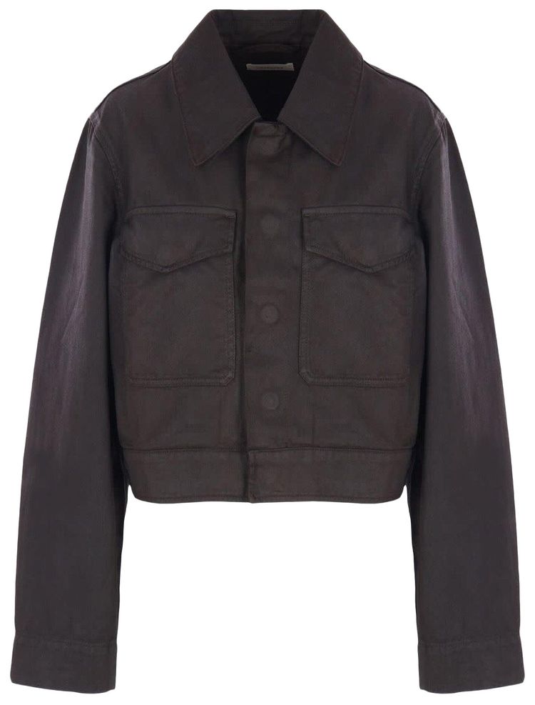 Lemaire Two Pocket Cropped Jacket Dark Chocolate
