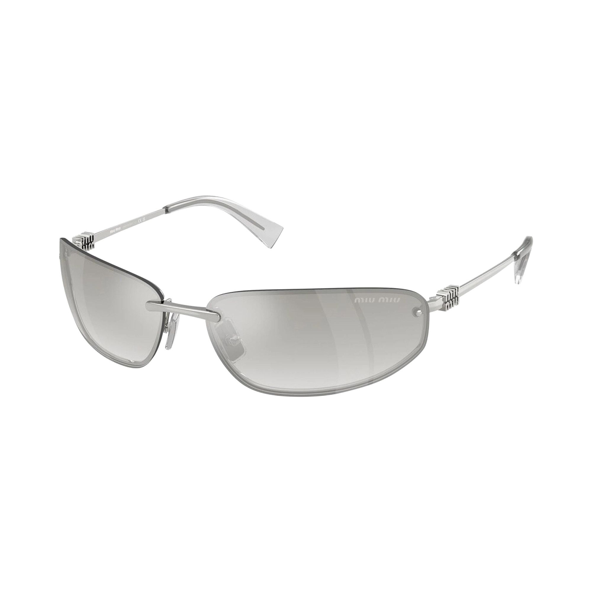 Buy Miu Miu Logo Nocturne Sunglasses 'Silver' - 0MU A50S