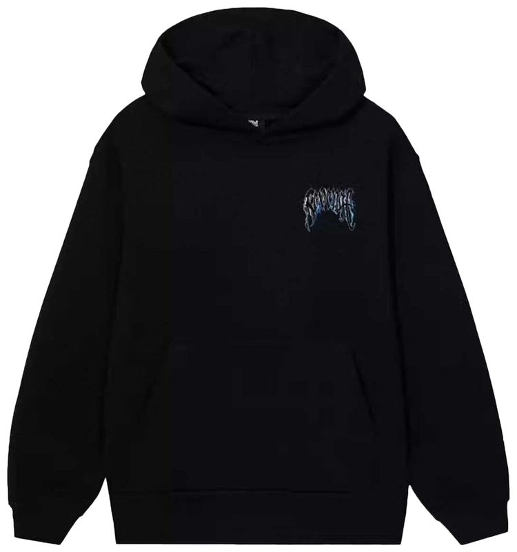 Revenge Blue Lightning Arch Logo Hoodie Black