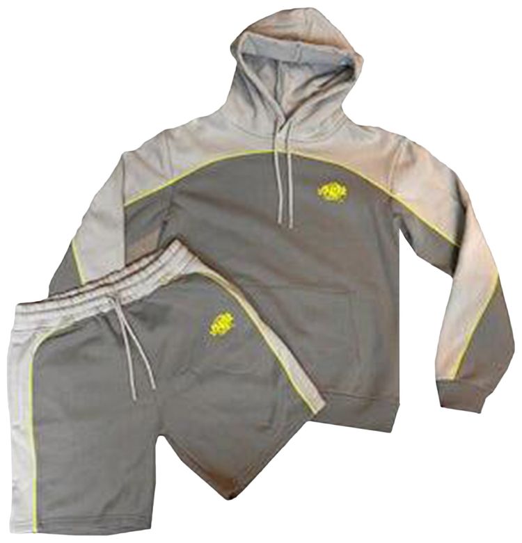 Syna World Pipe Hoodie  Short Set GreyYellow