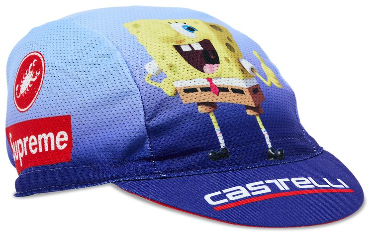Supreme x Spongebob Squarepants x Castelli Cycling Cap Blue
