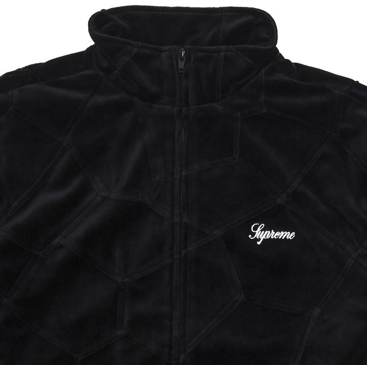 Supreme Patchwork Velour Track Jacket Black