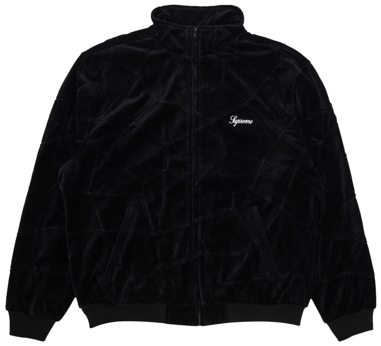 Supreme Patchwork Velour Track Jacket Black