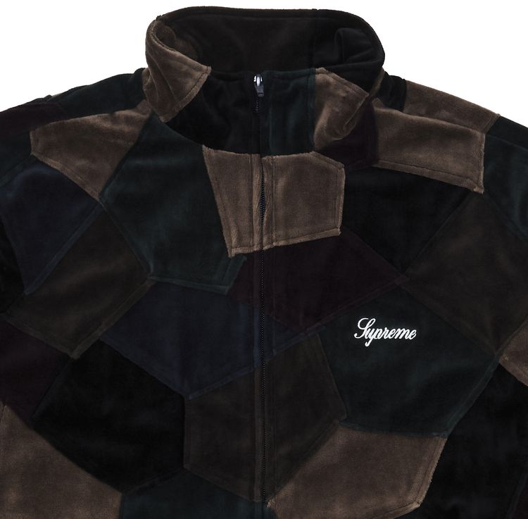 Supreme Patchwork Velour Track Jacket Dark Navy
