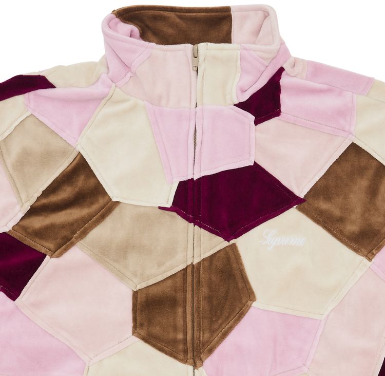 Supreme Patchwork Velour Track Jacket Tan