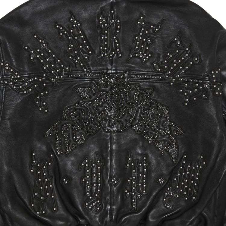 Supreme Studded Hooded Leather Jacket Black